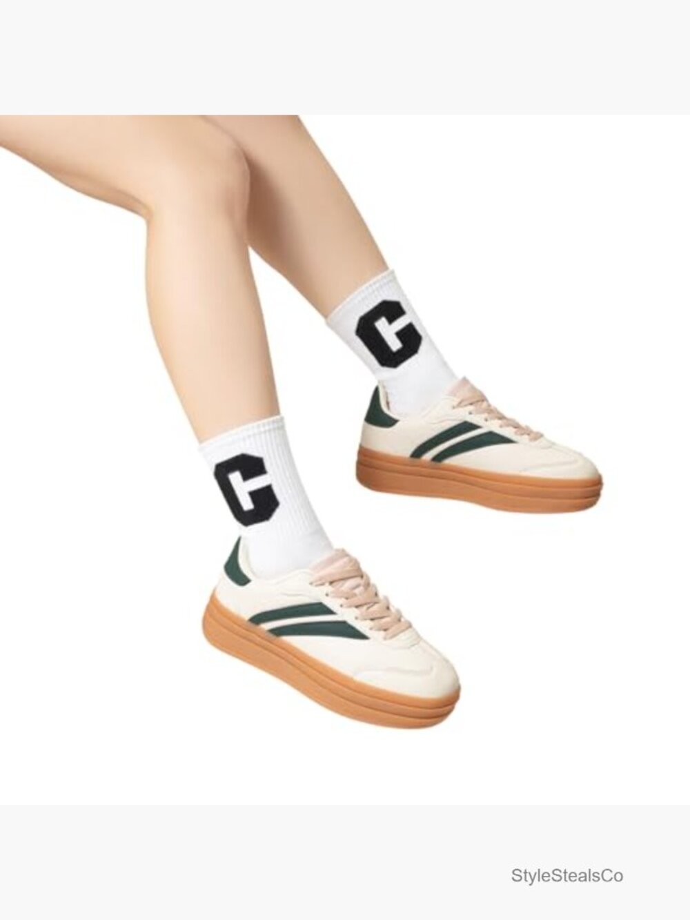 Chunky Platform Sneakers - Casual Lace-Up Walking Shoes Comfortable Low-Top - Picture 2 of 7